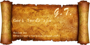 Geri Terézia névjegykártya